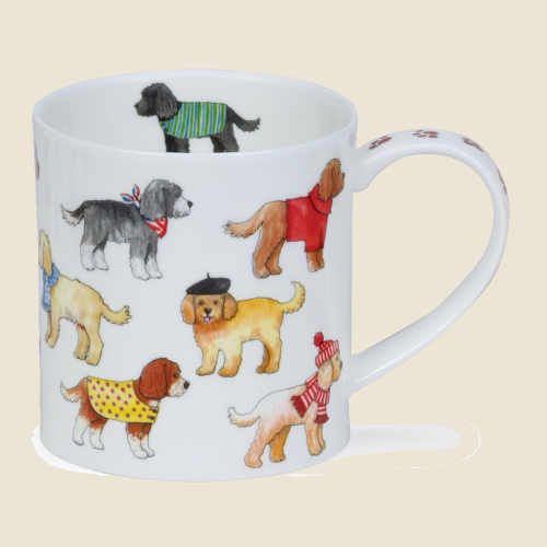 Made in the UK Dunoon Fine Bone China Cairngorm Mug with Spaniel Dogs & Puppies
